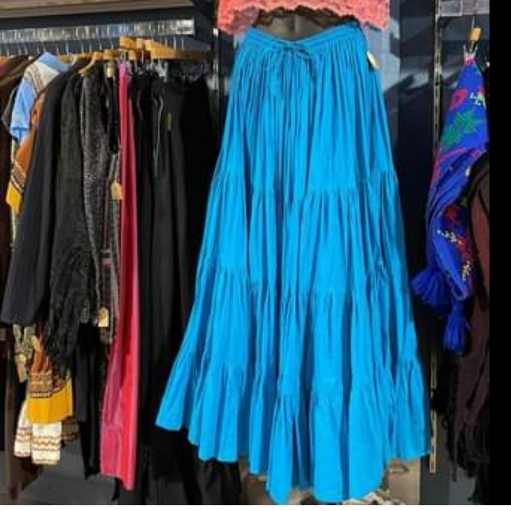Gorgeous blue ruffle gypsy skirt from India